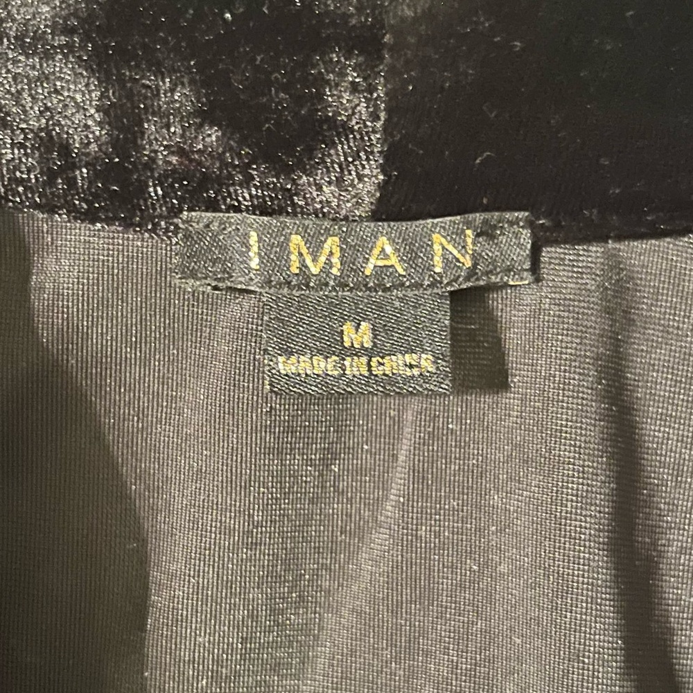 IMAN Black Velvet Women's Blazer Sz M - Picture 4 of 7